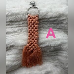 Macrame Keychain Boho Handmade Wristlet Bag Key Gift keychain Chain Charm